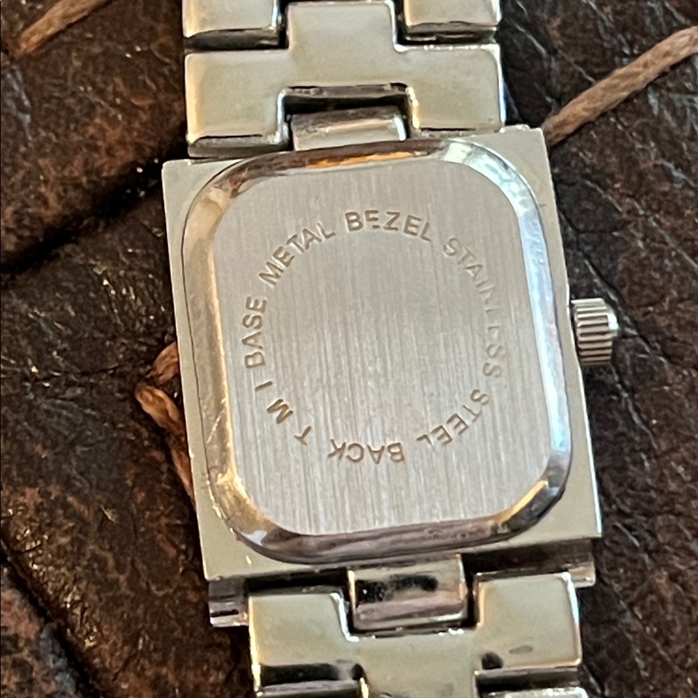 Silver And Black Square Link Watch - image 6